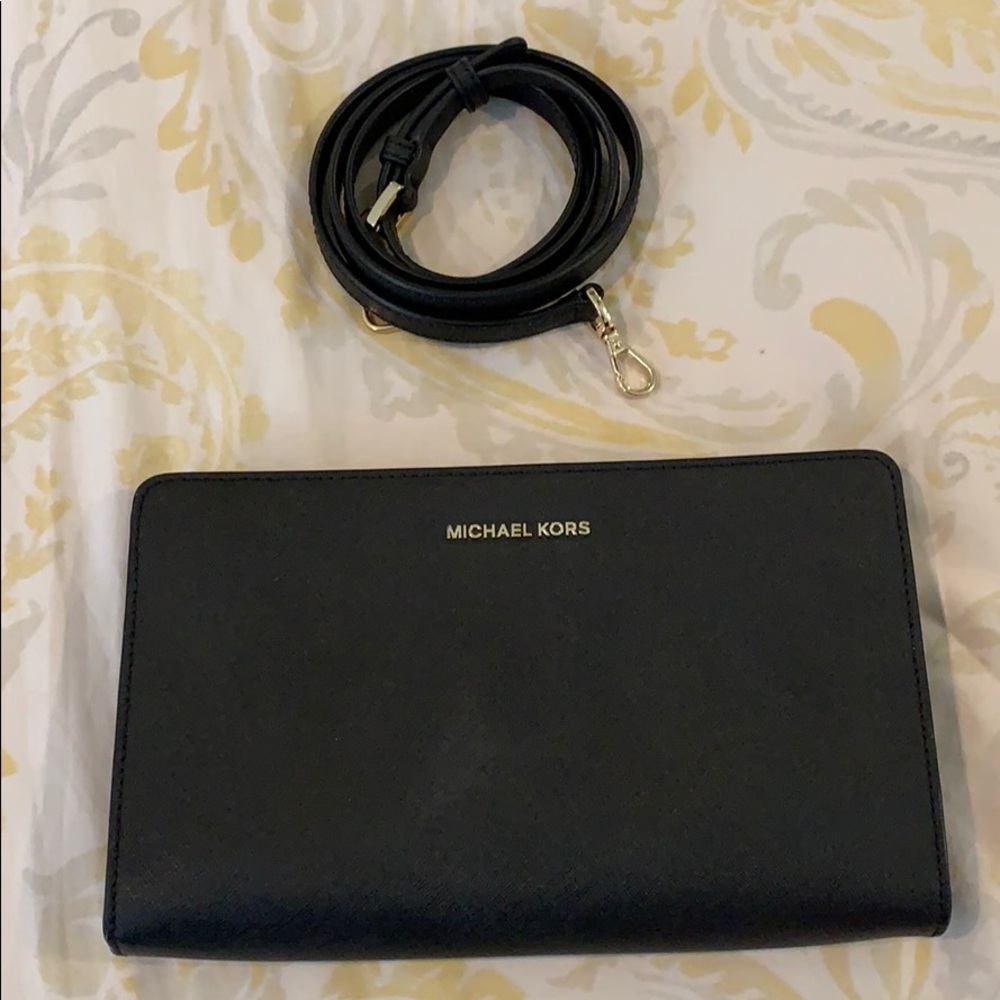 Michael Kors black purse with strap